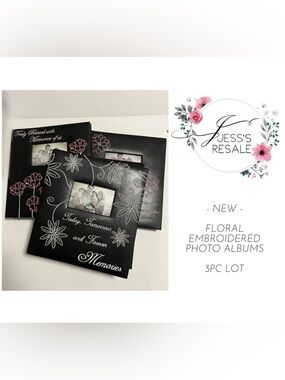🆕MYX MAKE YOUR MARK - NEW - 3PCS - FLORAL EMBROIDERED PHOTO ALBUMS
